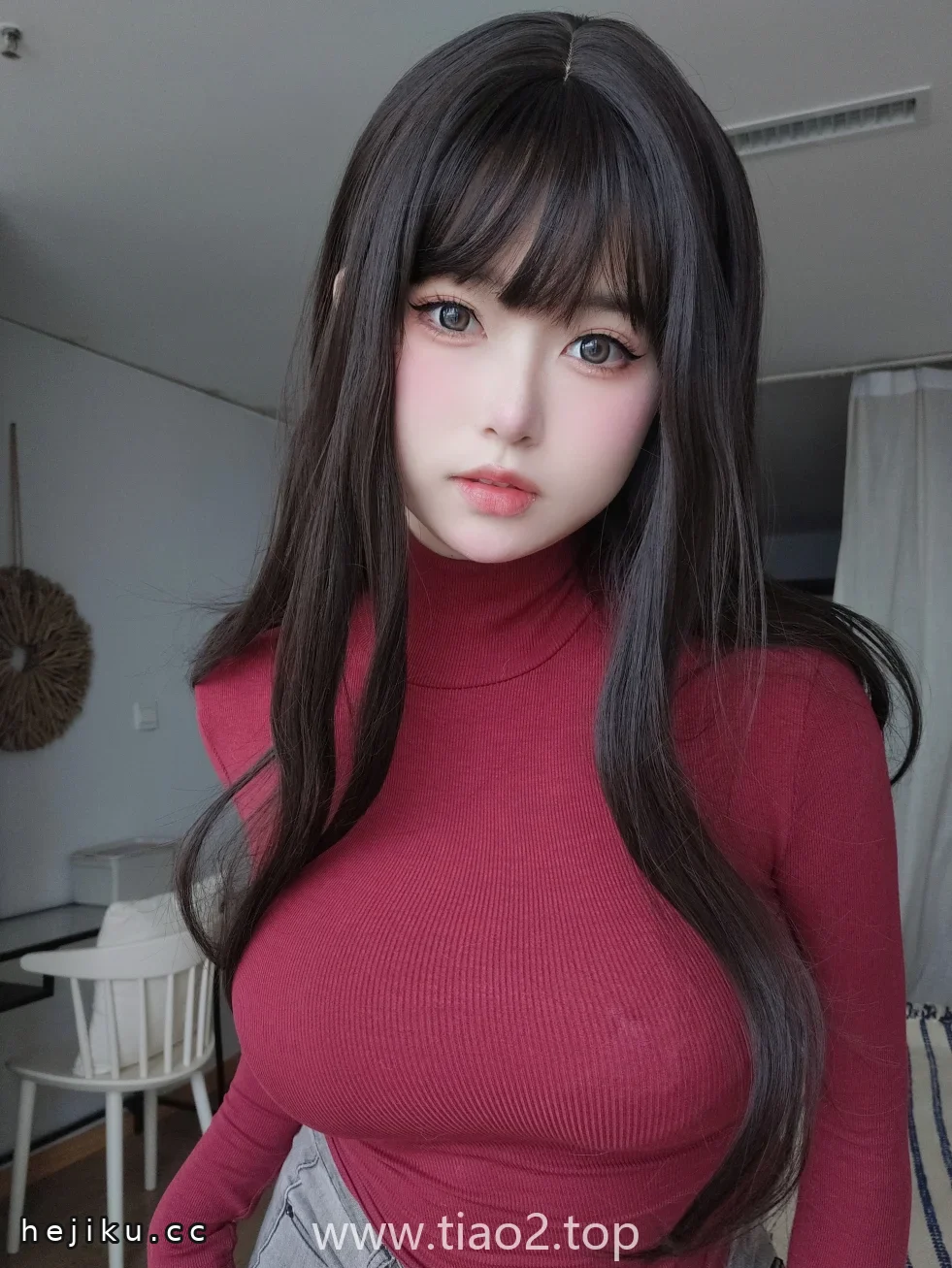 女主K拒绝纸片人审美,727MB红色毛衣无修原图才是真香文章配图3