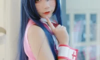 五更百鬼粉色阿狸服cosplay图集：夏日阳光下的糖系少女感