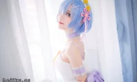 花柒Hana天使蕾姆紫cosplay，这组紫色没浪费，看完像泡了回温泉